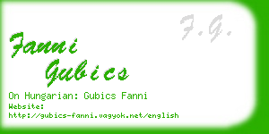 fanni gubics business card